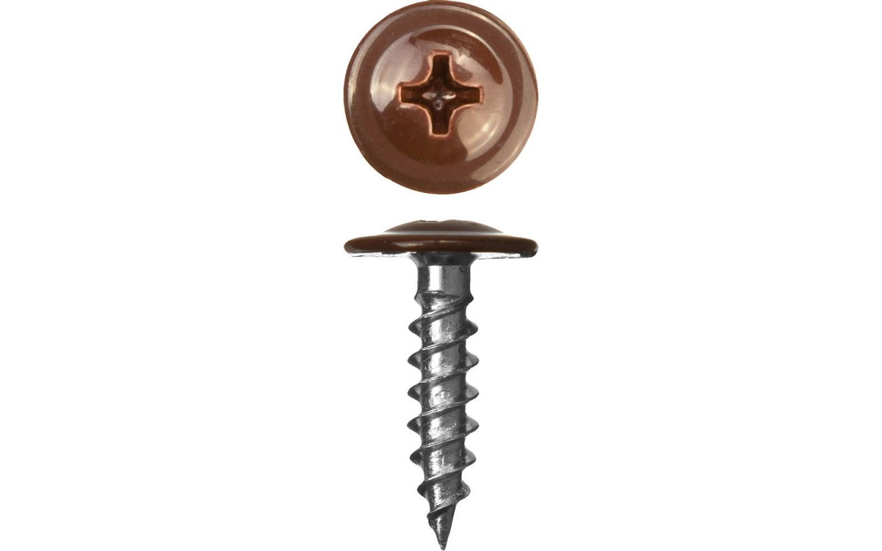 Саморез RAL 8017 с пресс-шайбой острый 4,2х32