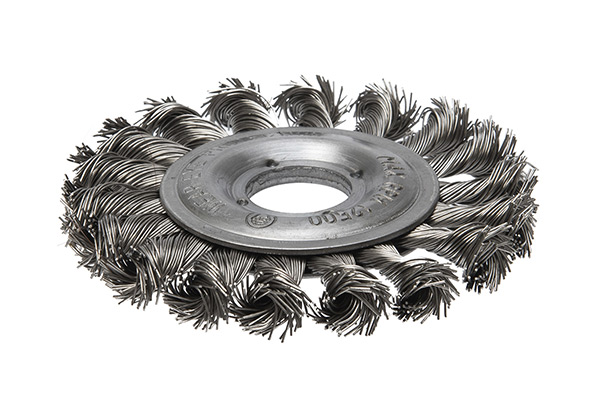 Щетка цилиндрическая, жгутовая, для УШМ № 577 ПрофОснастка Эксперт D300 мм RPM 8500 SS (нерж) 0,5