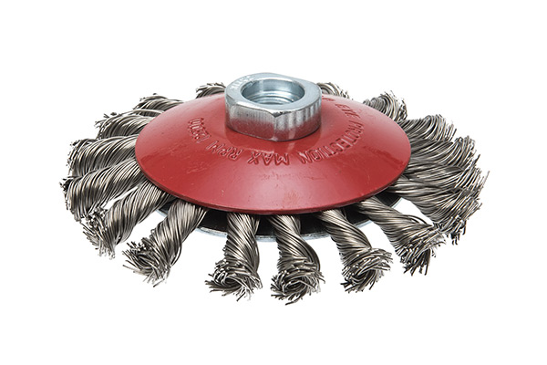 Щетка коническая, жгутовая, для УШМ № 541 ПрофОснастка Эксперт D115 мм М14*2 RPM 12500 SS (нерж) 0,5