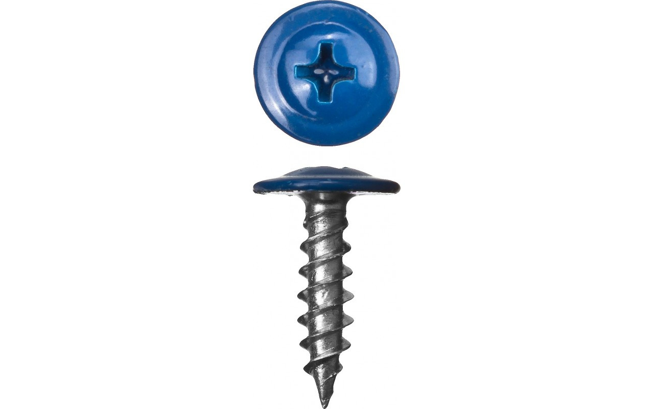 Саморез RAL 5005 с пресс-шайбой острый 4,2х25